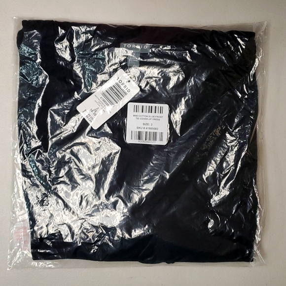 ❤️NWT VINTAGE TORRID SWIM COVER - COTTON TIE FRONT MINI BEACH DRESS COVER-UP 2X - Picture 4 of 11